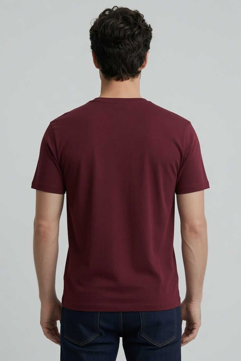 Babberg Erkek Bordo Basic Bisiklet Yaka Kısa Kollu Tişört