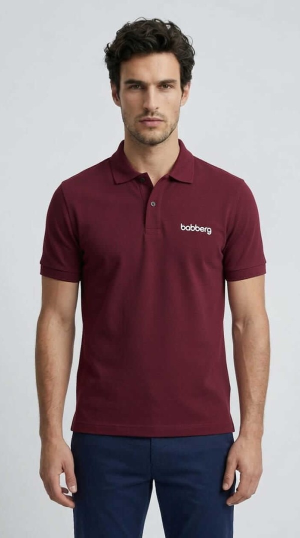 Babberg Erkek Bordo Polo Yaka Kısa Kollu Tişört