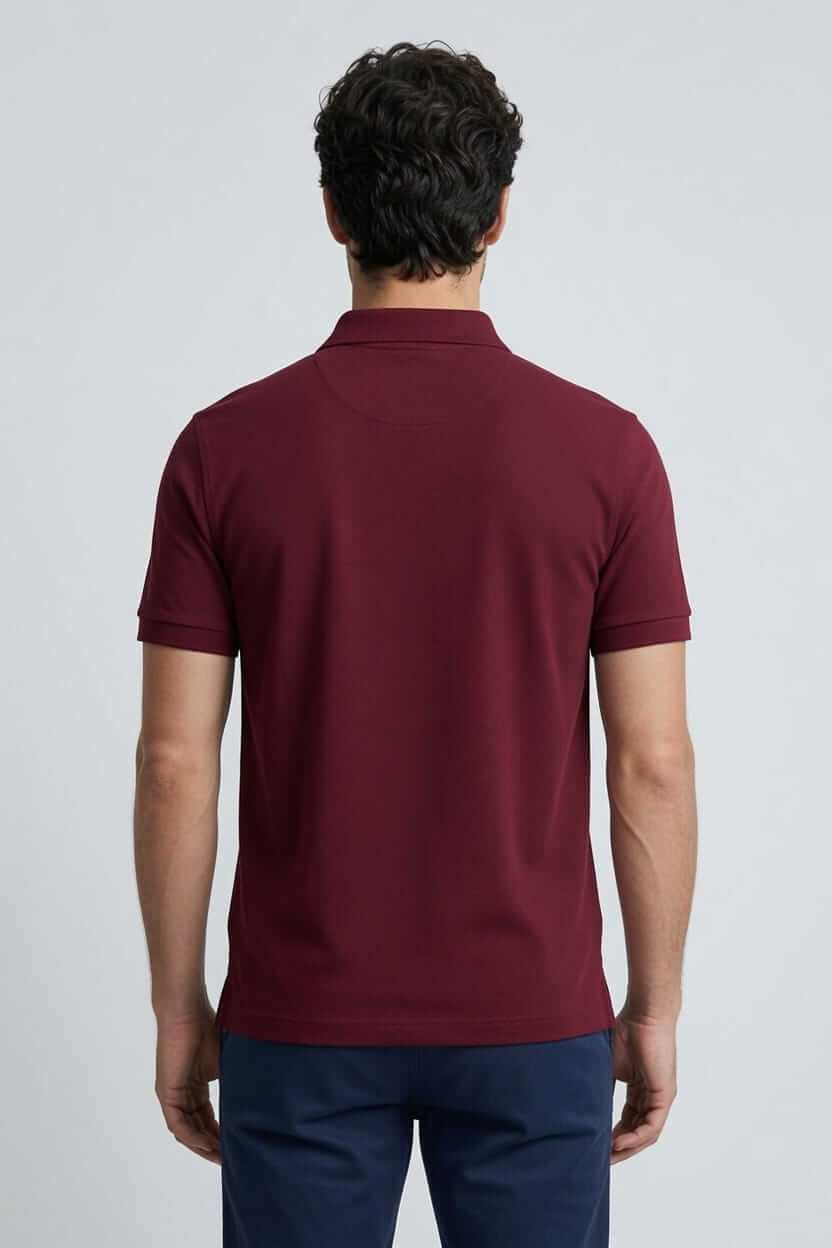 Babberg Erkek Bordo Polo Yaka Kısa Kollu Tişört