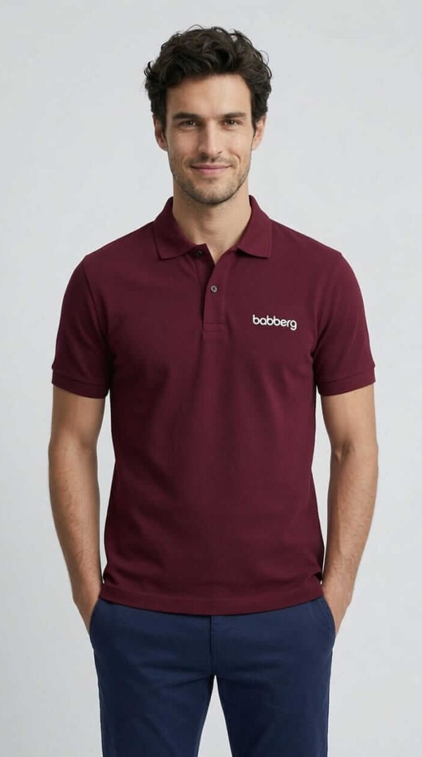 Babberg Erkek Bordo Polo Yaka Kısa Kollu Tişört