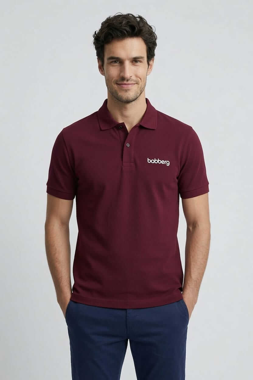 Babberg Erkek Bordo Polo Yaka Kısa Kollu Tişört