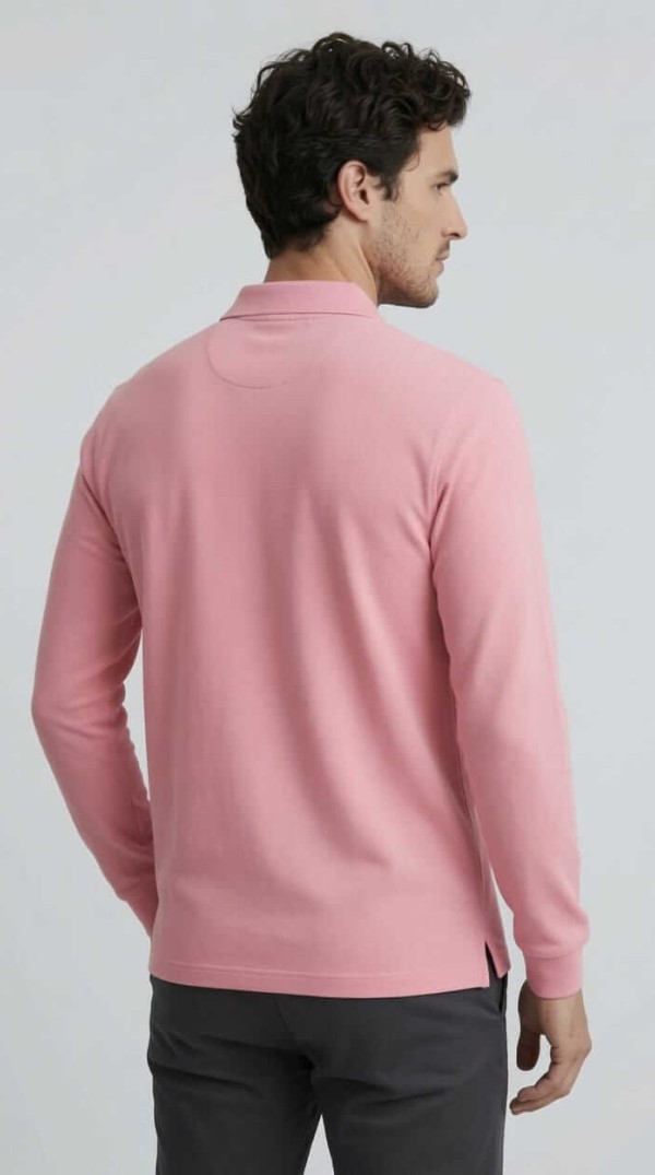 Babberg Erkek Pembe Basic Uzun Kollu Polo Yaka Tişört