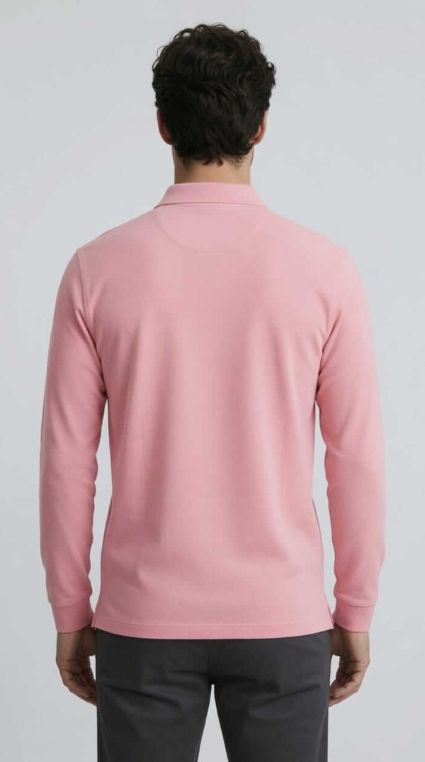 Babberg Erkek Pembe Basic Uzun Kollu Polo Yaka Tişört