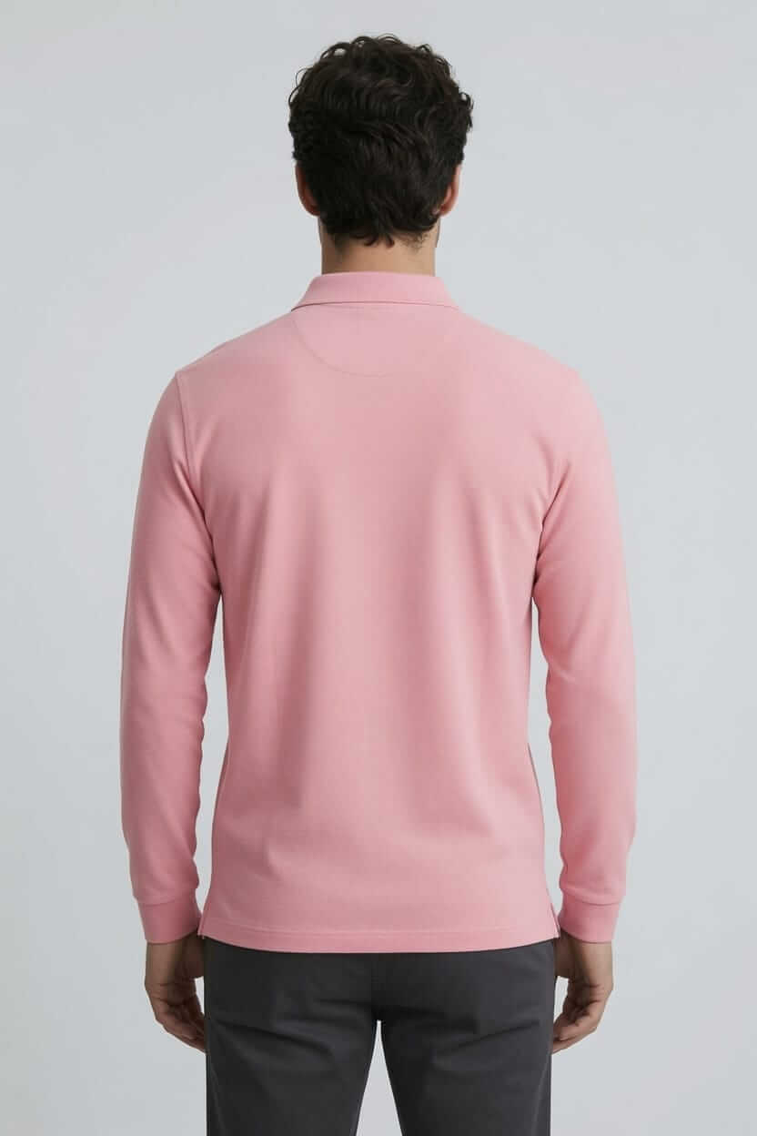Babberg Erkek Pembe Basic Uzun Kollu Polo Yaka Tişört