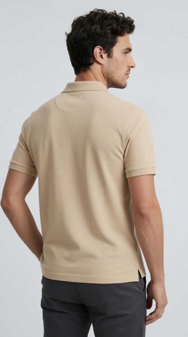 Babberg Erkek Bej Basic Polo Yaka Kısa Kollu Tişört