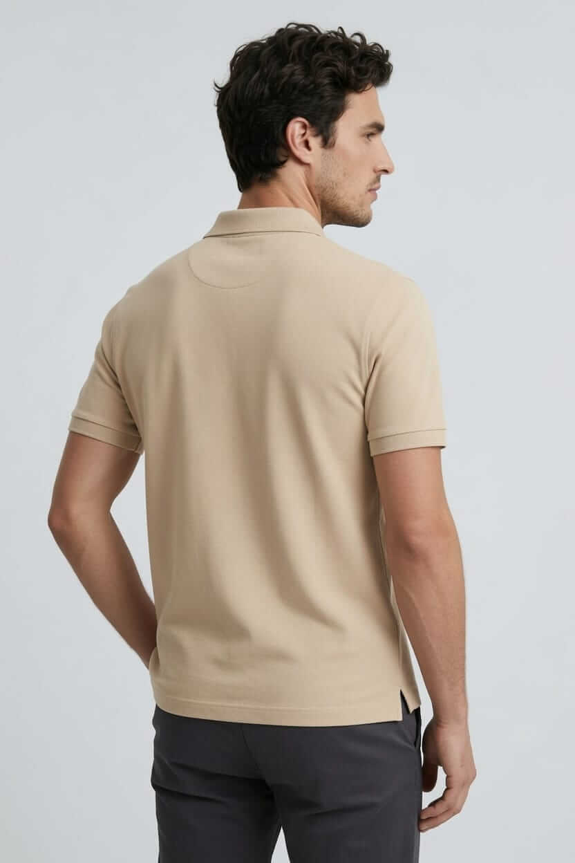 Babberg Erkek Bej Basic Polo Yaka Kısa Kollu Tişört