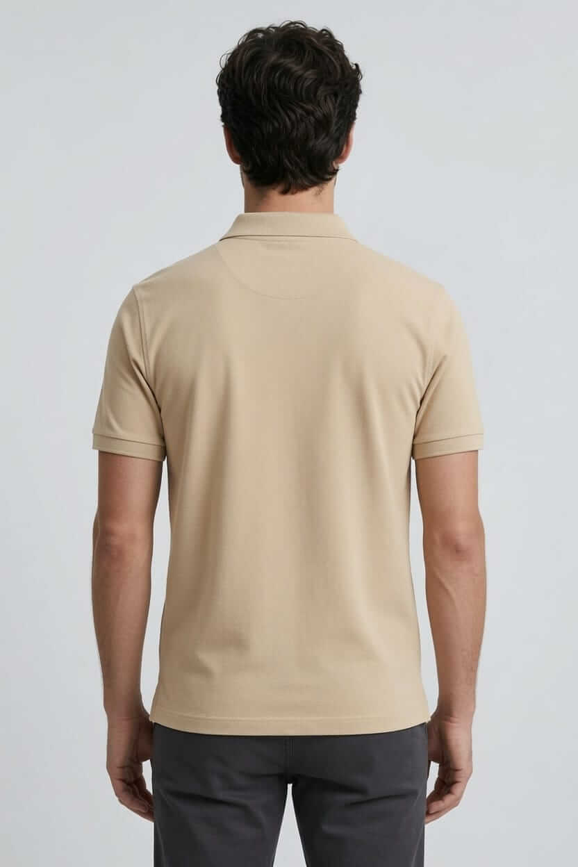 Babberg Erkek Bej Basic Polo Yaka Kısa Kollu Tişört
