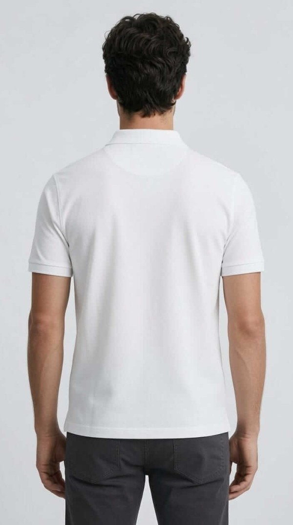 Babberg Erkek Beyaz Basic Polo Yaka Kısa Kollu Tişört