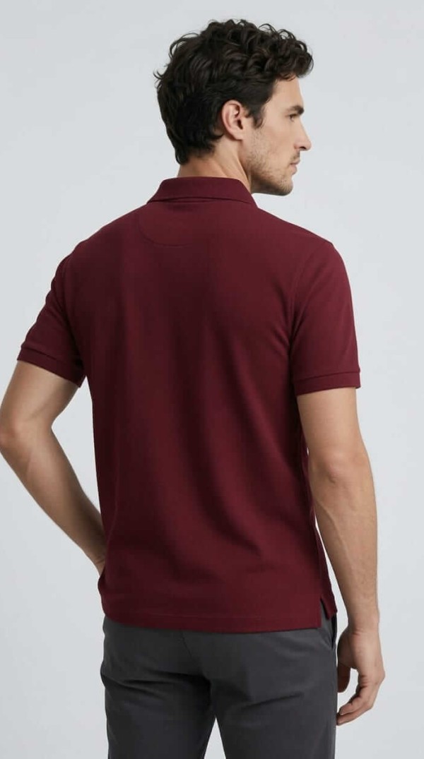 Babberg Erkek Bordo Basic Polo Yaka Kısa Kollu Tişört