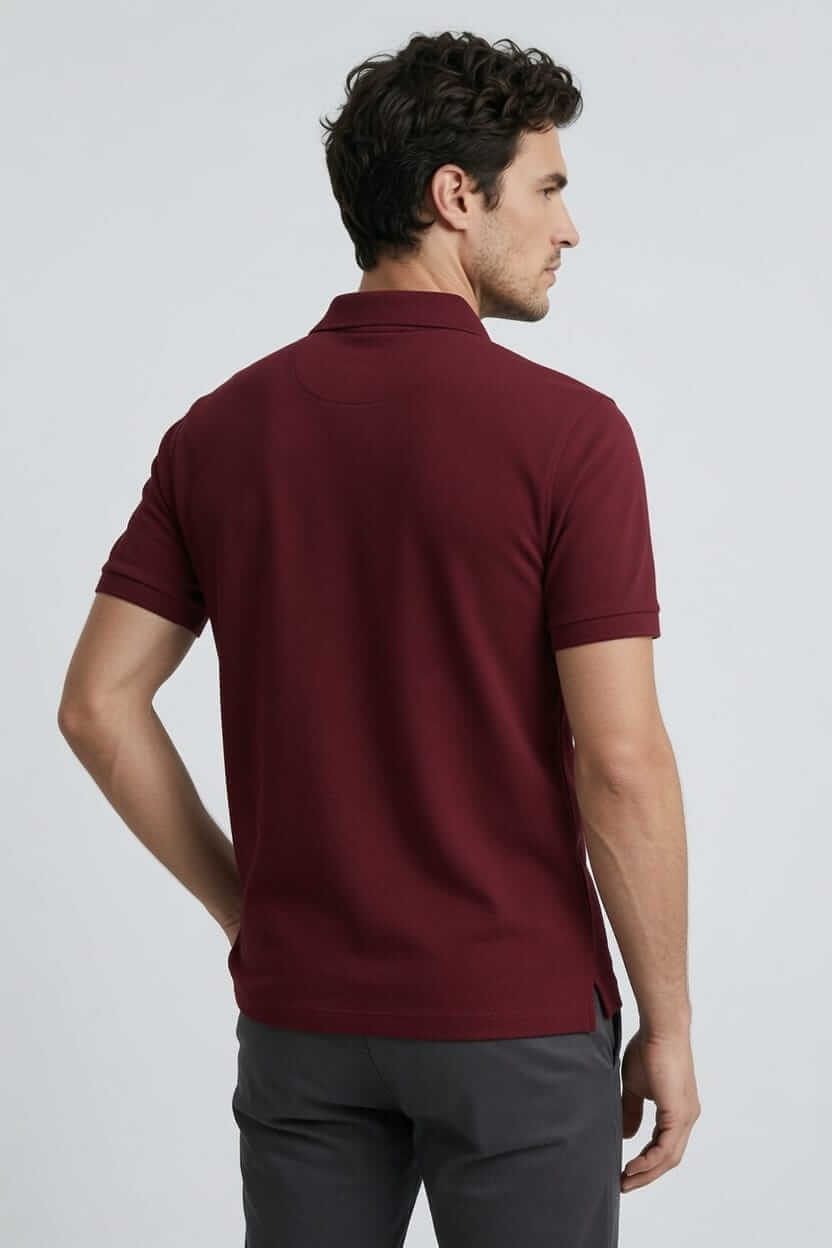 Babberg Erkek Bordo Basic Polo Yaka Kısa Kollu Tişört