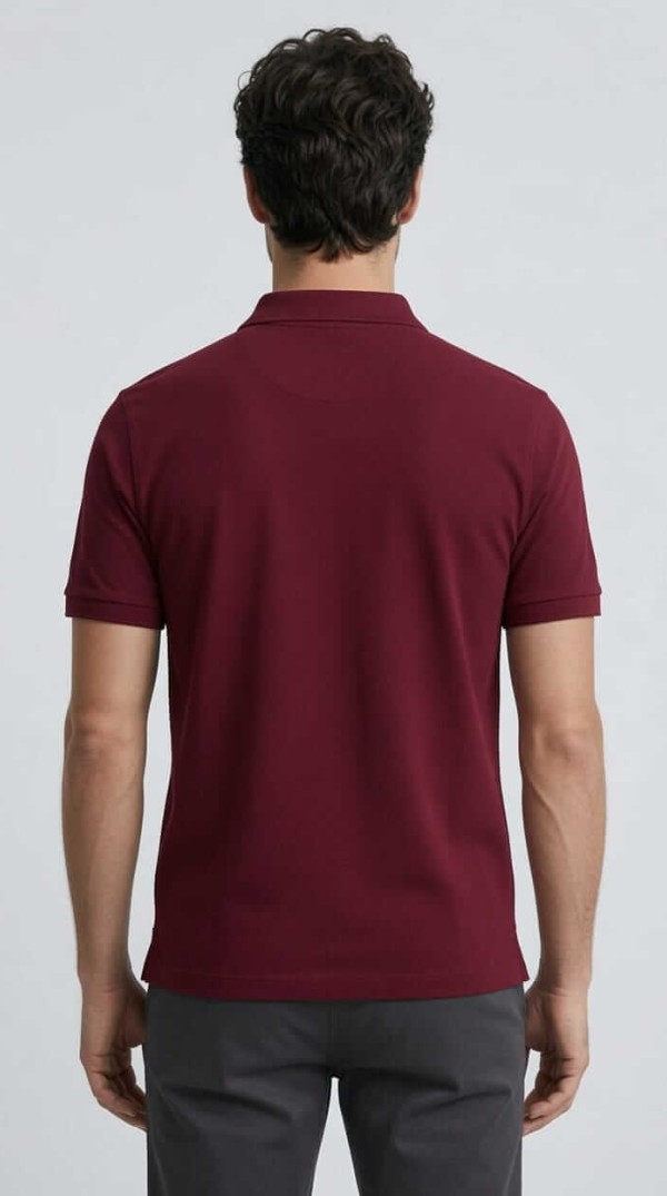 Babberg Erkek Bordo Basic Polo Yaka Kısa Kollu Tişört
