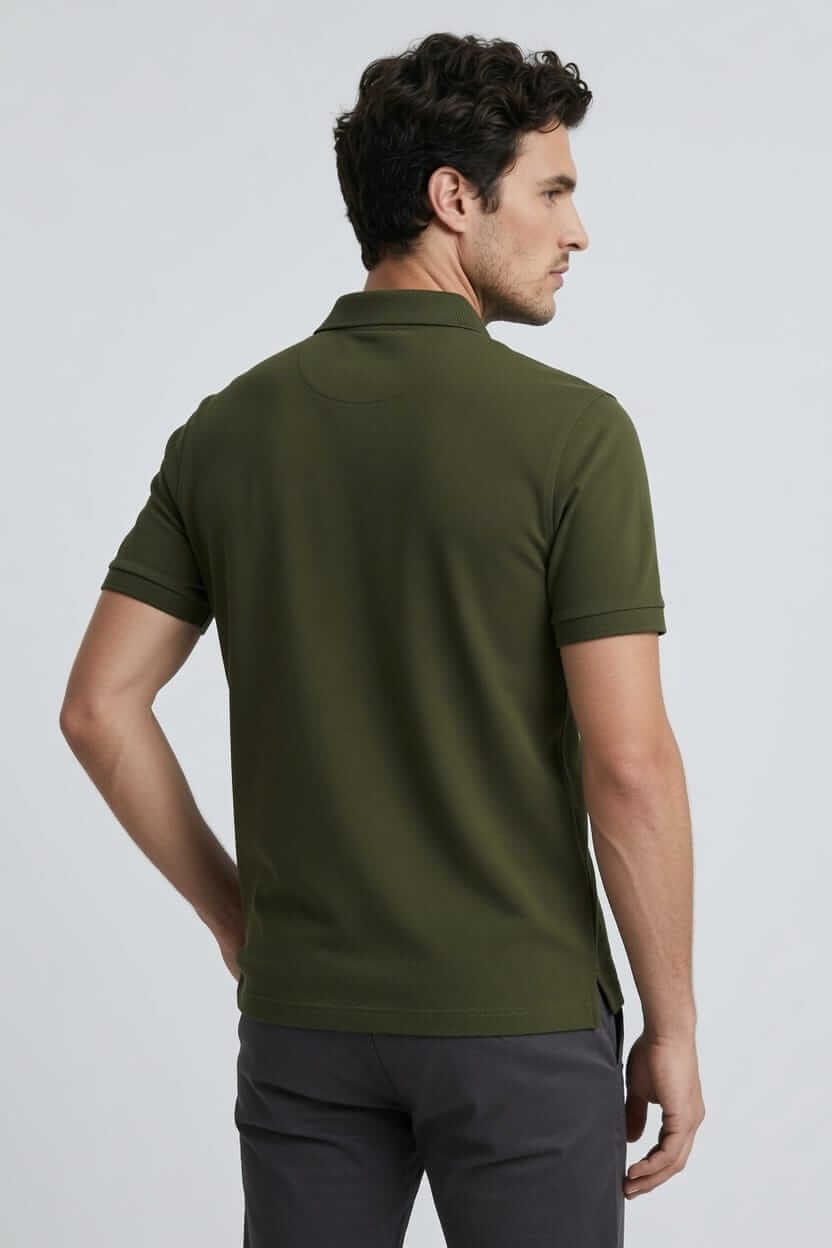Babberg Erkek Haki Basic Polo Yaka Kısa Kollu Tişört