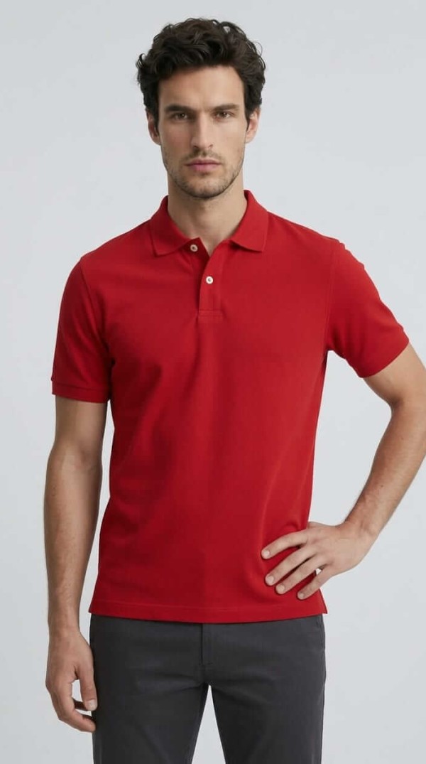Babberg Erkek Kırmızı Basic Polo Yaka Kısa Kollu Tişört