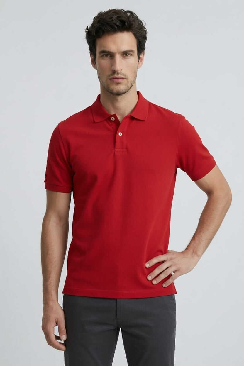 Babberg Erkek Kırmızı Basic Polo Yaka Kısa Kollu Tişört