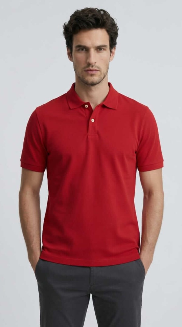 Babberg Erkek Kırmızı Basic Polo Yaka Kısa Kollu Tişört