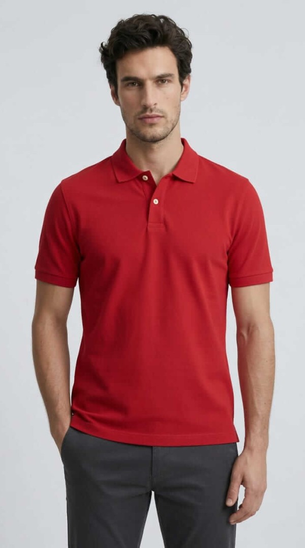 Babberg Erkek Kırmızı Basic Polo Yaka Kısa Kollu Tişört