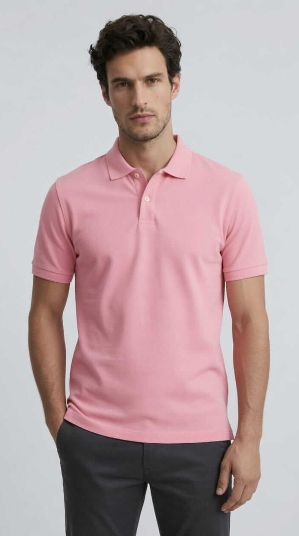 Babberg Erkek Pembe Basic Polo Yaka Kısa Kollu Tişört