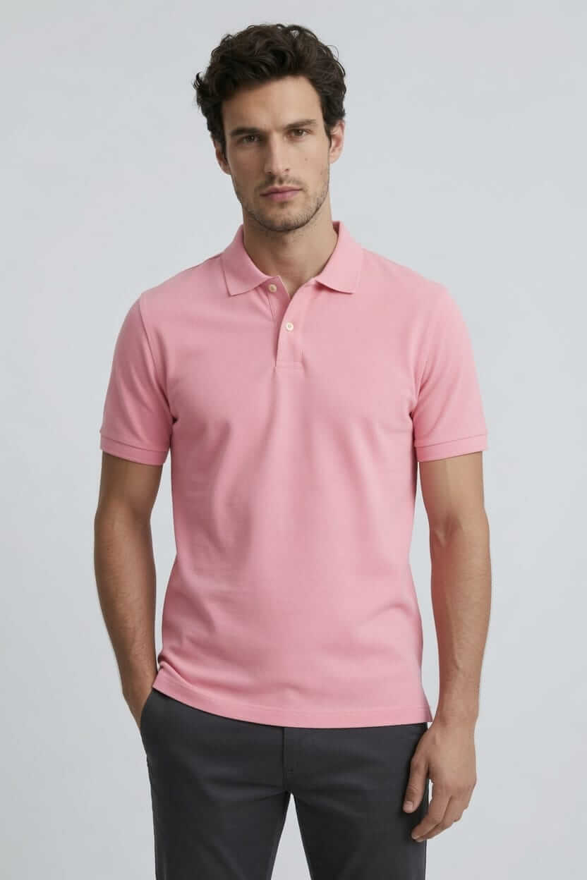 Babberg Erkek Pembe Basic Polo Yaka Kısa Kollu Tişört
