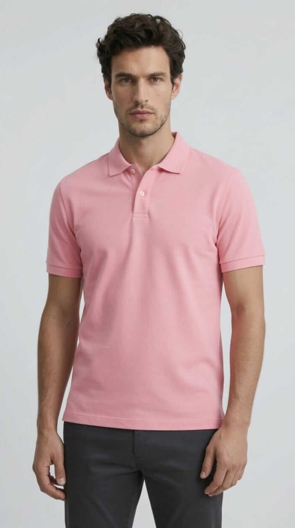 Babberg Erkek Pembe Basic Polo Yaka Kısa Kollu Tişört