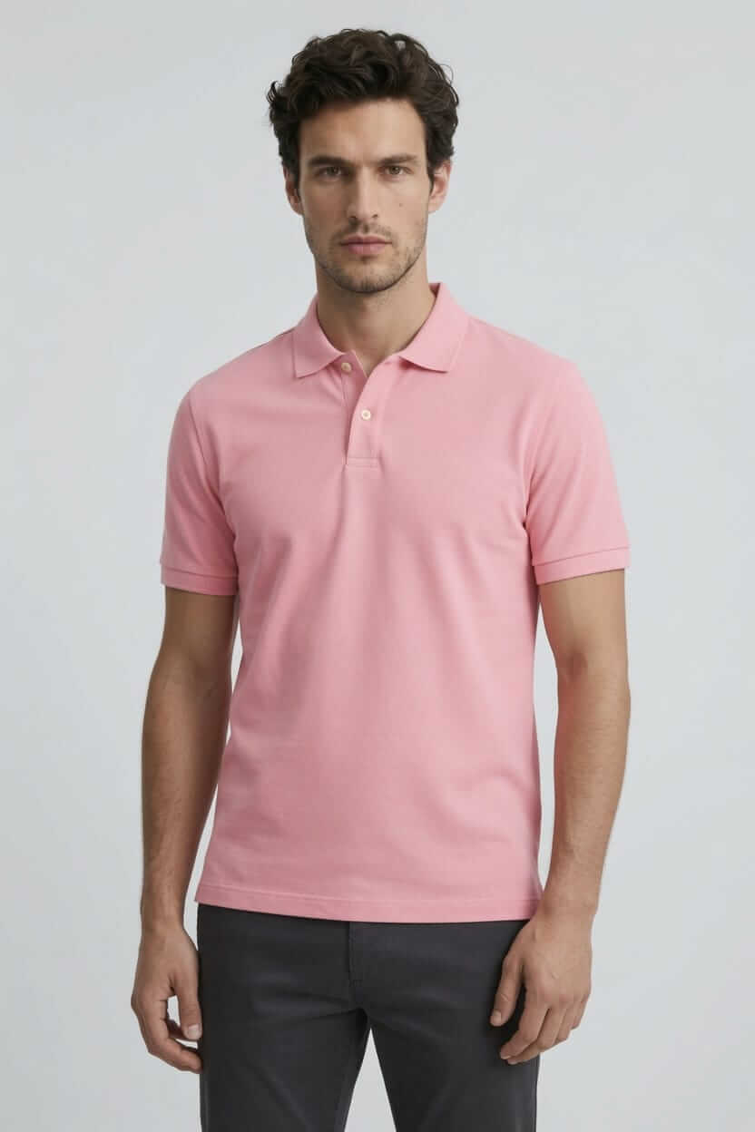 Babberg Erkek Pembe Basic Polo Yaka Kısa Kollu Tişört