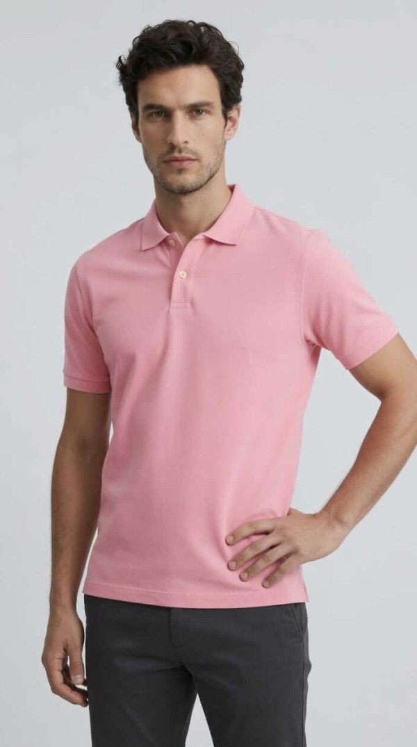 Babberg Erkek Pembe Basic Polo Yaka Kısa Kollu Tişört