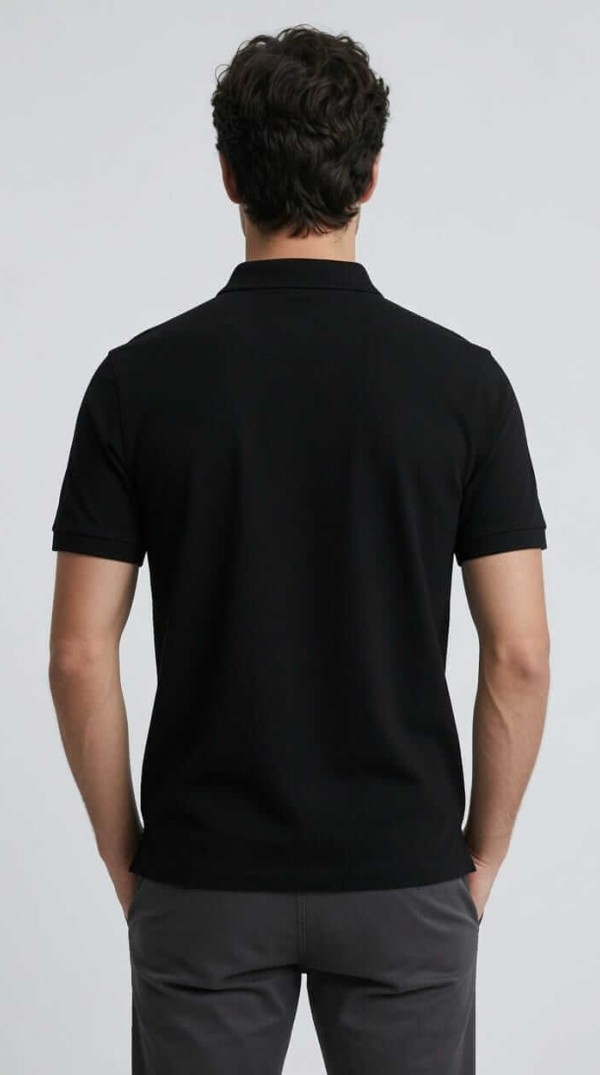 Babberg Erkek Siyah Basic Polo Yaka Kısa Kollu Tişört