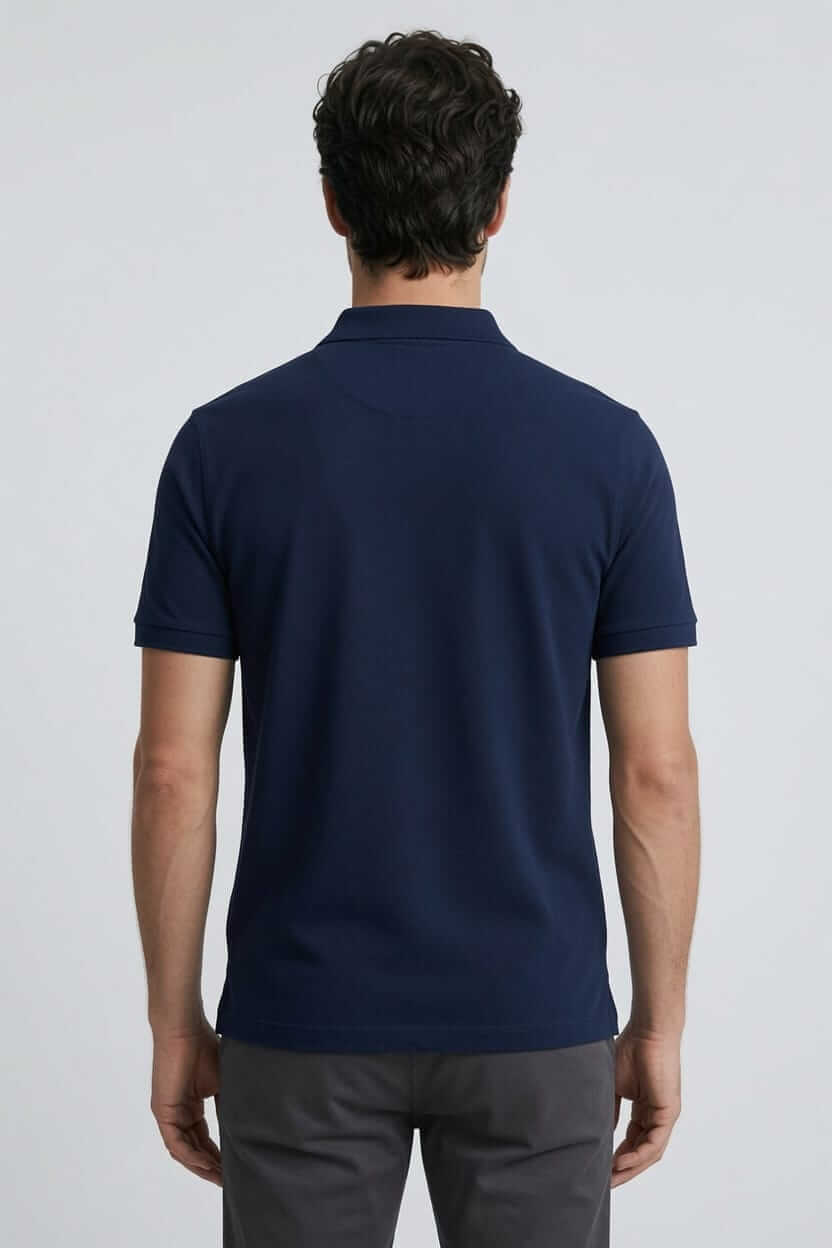 Babberg Erkek Lacivert Basic Polo Yaka Kısa Kollu Tişört