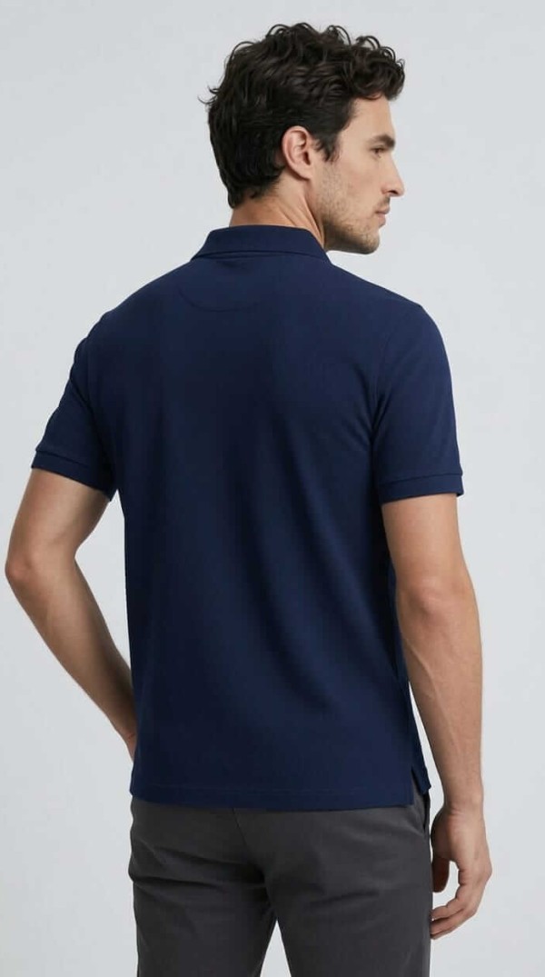 Babberg Erkek Lacivert Basic Polo Yaka Kısa Kollu Tişört